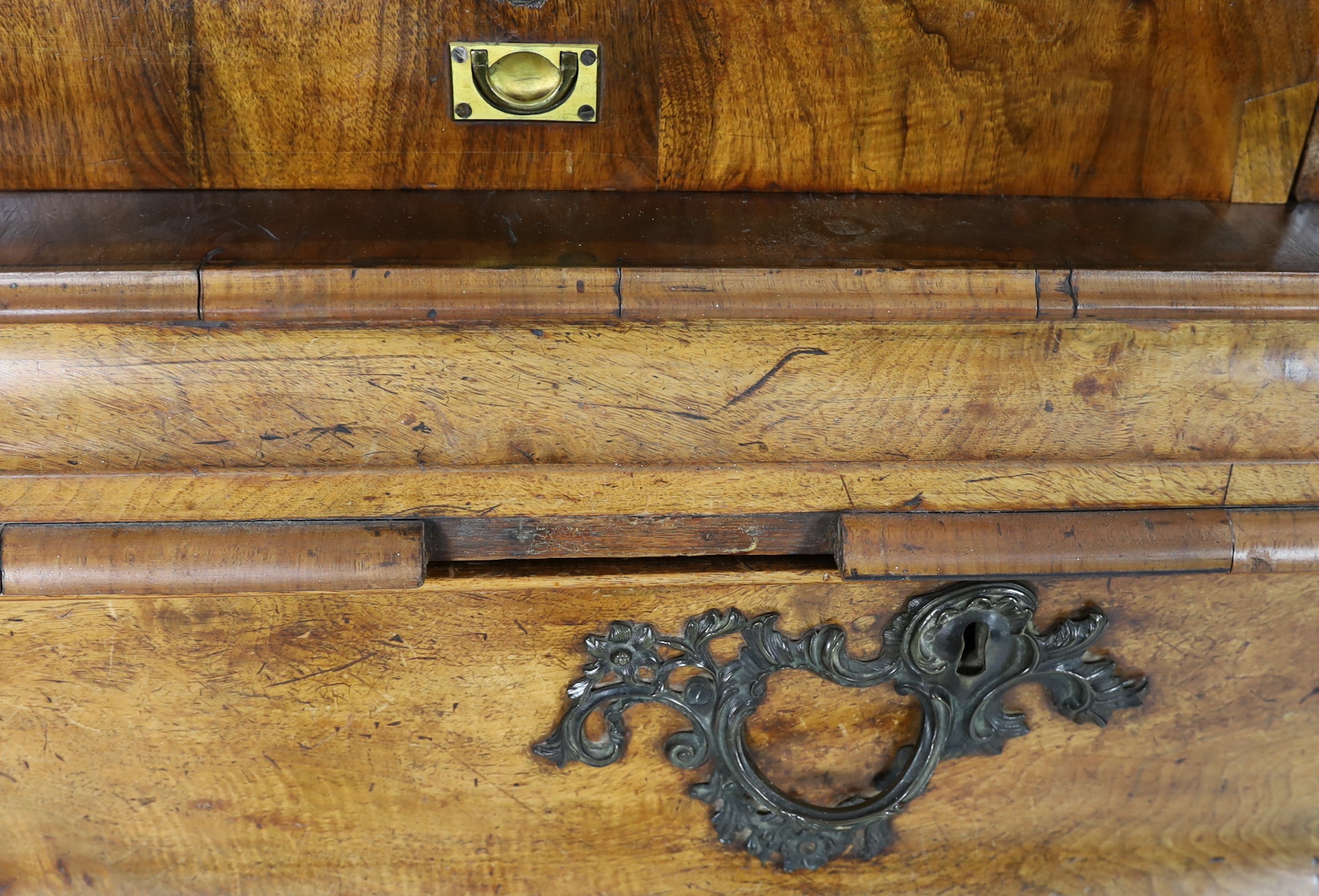 An 18th century Dutch walnut armoire, width 190cm, depth 70cm, height 254cm